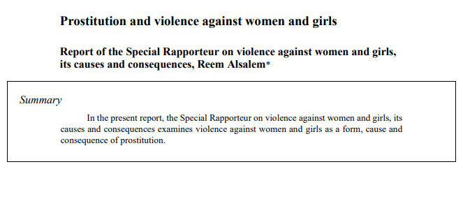 Unterstützung in der Debatte um Prostitution von UN-Sonderberichterstatterin
